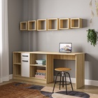 УЦЕНКА Стол письменный СПЛ-1, 1350х1238х750, Дуб сонома/Белый глянец 10856627