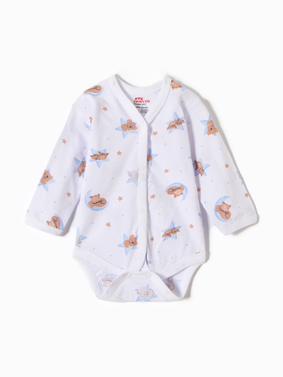 Боди детское с длинным рукавом «Сон», рост 68 см, молочное, голубое
