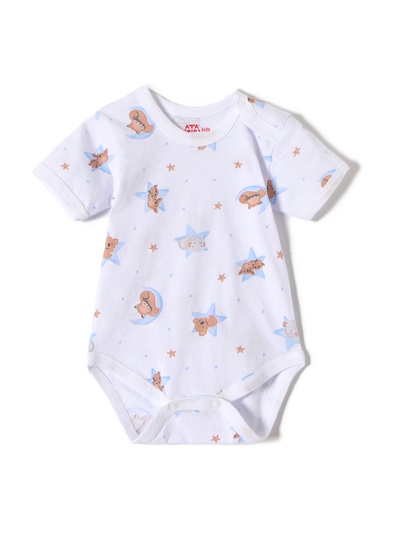 Боди детское с коротким рукавом «Сон», рост 62 см, молочное, голубое