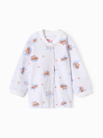 Кофточка детская ATA kids «Сон», молочная/голубая, рост 68