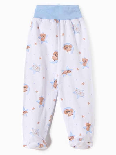 Ползунки детские ATA kids «Сон», рост 80 см, молочные, голубые