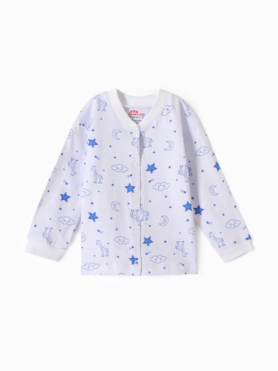 Кофточка детская «Жирафы», рост 68 см, белая, синяя