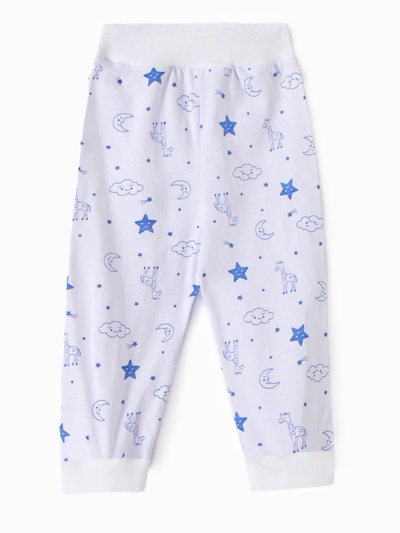 Ползунки с открытой ножкой детские ATA kids «Жирафы», рост 62 см, белые