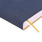 Ежедневник - планер А5, недатированный 200 листов, кожзам, интегральная обложка, софтач, 2 ляссе, резинка, синий - фото 31126649