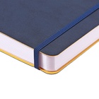 Ежедневник - планер А5, недатированный 200 листов, кожзам, интегральная обложка, софтач, 2 ляссе, резинка, синий - фото 31126650