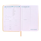 Ежедневник - планер А5, недатированный 200 листов, кожзам, интегральная обложка, софтач, 2 ляссе, резинка, синий - фото 31126656