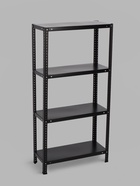 Стеллаж металлический для склада, 4 полки, дерево, 150×75×30 см, чёрный - Фото 2