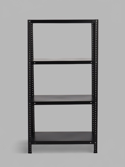 Стеллаж для склада, металл, напольный, 4 полки, 150×75×30 см, чёрный