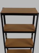 Стеллаж металлический для склада напольный, 4 полки, дерево, 150×70×30 см, чёрный 10650701 - фото 319799779