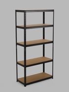 Стеллаж металлический для склада напольный, 5 полок, 180×90×40 см, чёрный - Фото 1