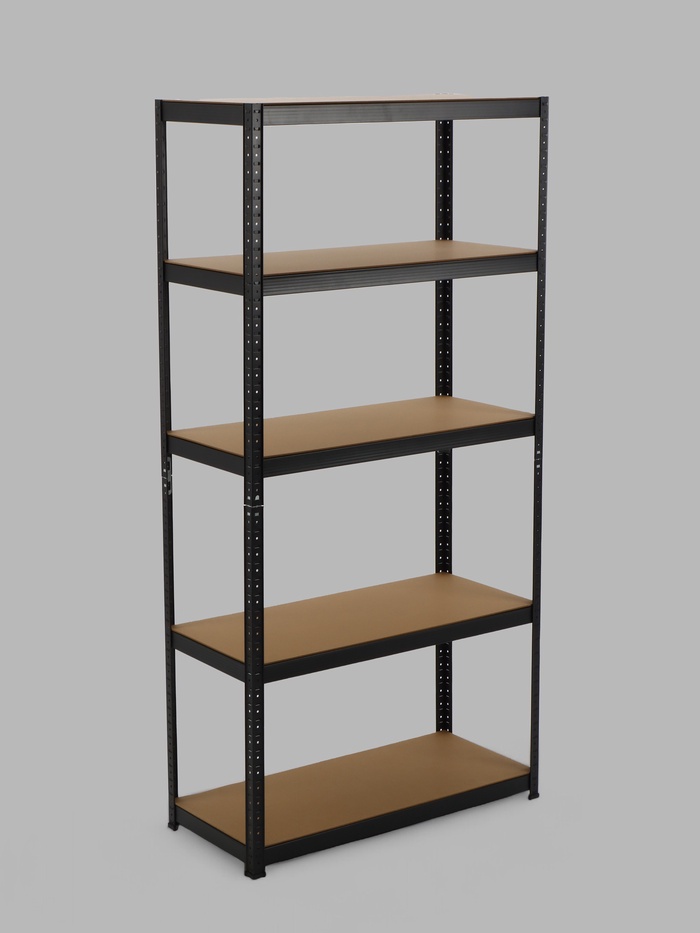Стеллаж металлический для склада напольный, 5 полок, 180×90×40 см, чёрный - Фото 1