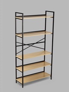 Стеллаж металлический для склада, 5 полок, дерево, 174×89×33 см, чёрный - Фото 2
