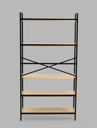 Стеллаж металлический для склада, 5 полок, дерево, 174×89×33 см, чёрный 10650703 - фото 319799785