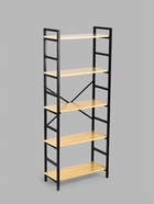 Стеллаж металлический для склада напольный, 5 полок, дерево, 151×60×28 см, чёрный - Фото 2