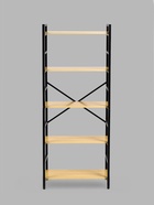 Стеллаж металлический для склада напольный, 5 полок, дерево, 151×60×28 см, чёрный - Фото 3