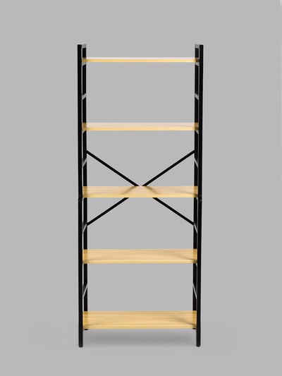 Стеллаж для склада, металл, напольный, 5 полок, 151×60×28 см, чёрный
