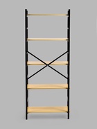 Стеллаж металлический для склада напольный, 5 полок, дерево, 151×60×28 см, чёрный 10650704 - фото 319799793