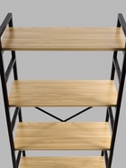 Стеллаж металлический для склада напольный, 5 полок, дерево, 151×60×28 см, чёрный - Фото 4