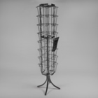 Стойка вращающаяся для прайсов, напольная, 32 кармана А4, 50×50×180, чёрная - Фото 4