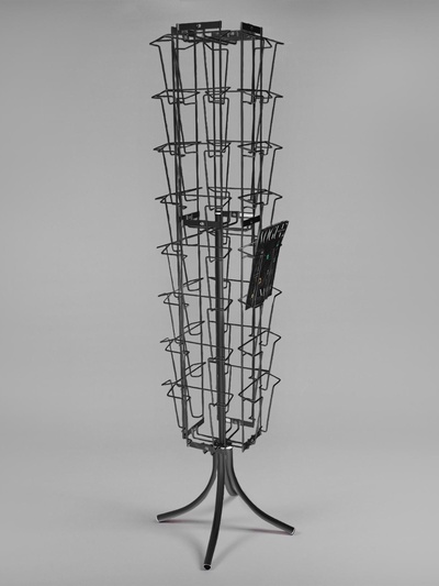 Стойка вращающаяся для прайсов, напольная, 32 кармана А4, 50×50×180, чёрная