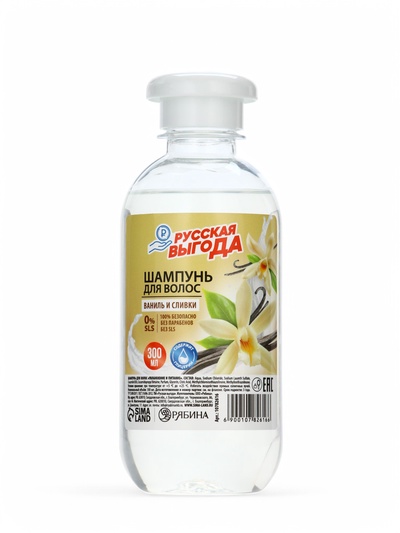 Шампунь для волос РУССКАЯ ВЫГОДА, 300 мл, аромат ванили и сливок