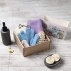 Подарочный набор «Этель. Счастливой», полотенце 35×60 см, мочалка, щётка - Фото 1