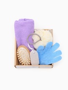 Подарочный набор «Этель. Счастливой», полотенце 35×60 см, мочалка, щётка - Фото 1