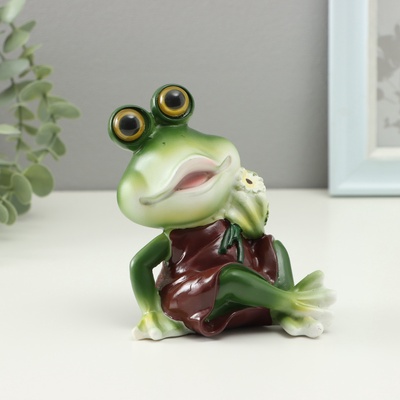 Фигурка полистоун TAKE IT EASY «Лягушка с ромашкой», 7×9.5×11.5 см