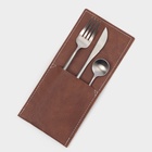 Конверт для столовых приборов Magistro, экокожа, 23.5×10.8 см, коричневый - Фото 1