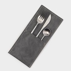 Конверт для столовых приборов Magistro, экокожа, 23.5×10.8 см, серый - Фото 1