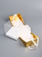 Коробка под бенто - торт с ленточками, золотая, 15.5×15.5×16 см - Фото 5