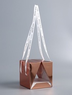 Коробка под бенто - торт с ленточками, розовое-золото, 15.5×15.5×16 см - Фото 2