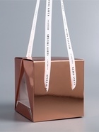 Коробка под бенто - торт с ленточками, розовое-золото, 15.5×15.5×16 см - Фото 3