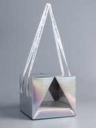 Коробка под бенто - торт с ленточками, серебро, 21×21×18 см - Фото 1