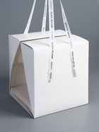 Коробка под бенто - торт с ленточками, белая, 21×21×25 см - Фото 3