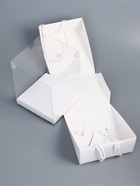 Коробка под бенто - торт с ленточками, белая, 21×21×25 см - Фото 5