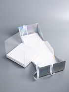 Коробка под бенто - торт с ленточками, голография, 21×21×18 см 10745962