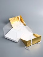 Коробка под бенто-торт с ленточками, золотая, 21×21×18 см 10745963