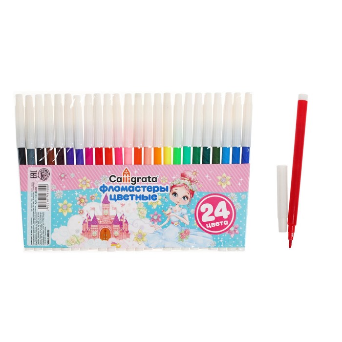 Фломастеры 24 Calligrata, невентилируемый колпачок - Фото 1