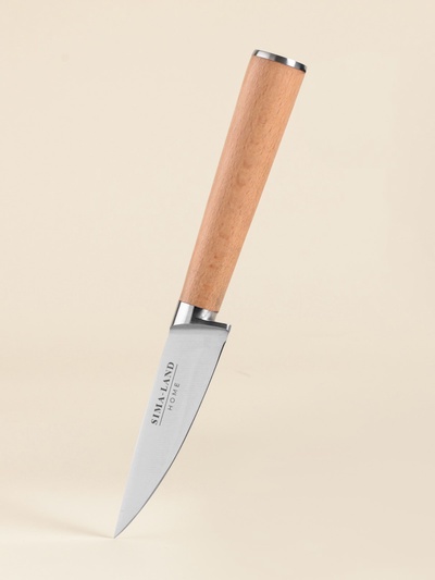 Нож кухонный овощной SL Home «Калабрия», нержавеющая сталь, 8.5 см, бежевый