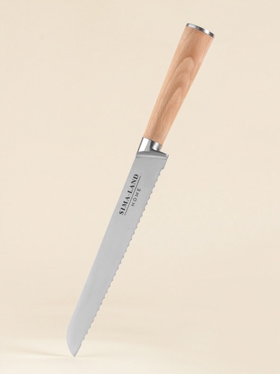 Нож кухонный хлебный SL Home «Калабрия», нержавеющая сталь, 20.5 см, бежевый