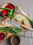 Нож кухонный сантоку SL Home «Калабрия», нержавеющая сталь, 18 см, бежевый 10174733 Нож кухонный сантоку SL Home «Калабрия», нержавеющая сталь, 18 см, бежевый 10174733