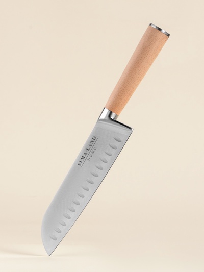 Нож кухонный сантоку SL Home «Калабрия», нержавеющая сталь, 18 см, бежевый