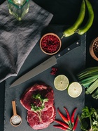 Нож кухонный разделочный Magistro Hinshitsu, нержавеющая сталь, лезвие 20.3 см, длина 34.7 см, чёрный 10174737