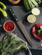 Нож кухонный разделочный Magistro Hinshitsu, нержавеющая сталь, лезвие 20.3 см, длина 34.7 см, чёрный 10174737