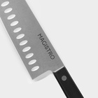 Нож кухонный сантоку Hinshitsu, нержавеющая сталь, лезвие 17.8 см, длина 29.5 см, чёрный 10174738 - фото 319822286