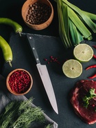 Нож кухонный шеф Magistro Hinshitsu, нержавеющая сталь, лезвие 21.3 см, длина 39 см, чёрный 10174739