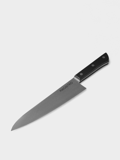 Нож кухонный шеф Magistro Hinshitsu, нержавеющая сталь, 21.3 см, чёрный