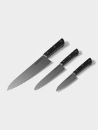 Набор кухонных ножей Magistro Hinshitsu, 3 шт. овощной, универсальный, шеф, нержавеющая сталь, чёрный - Фото 8