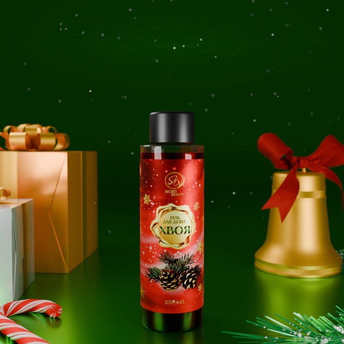 Гель для душа Secret Beauty, аромат хвои, красная серия, 250 мл - Фото 1